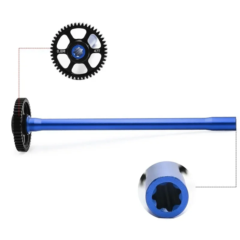 مجموعة معدنية 47T Spur Gear وعمود الإدارة المركزي 10755 10756 لملحقات أجزاء ترقية السيارة TRXS Mini Maxx RC #5