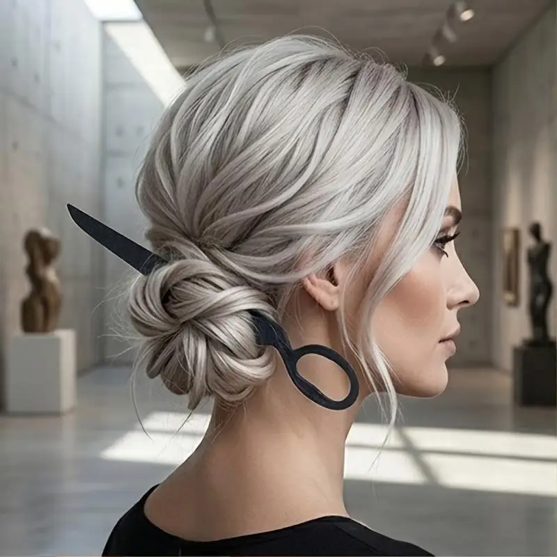 2 Stück Kreative Scherenförmige Haarstäbchen Rutschfester Halt Cooles Einzigartiges Design Für Tägliches Tragen Party Cosplay Haaraccessoires – Detail 9