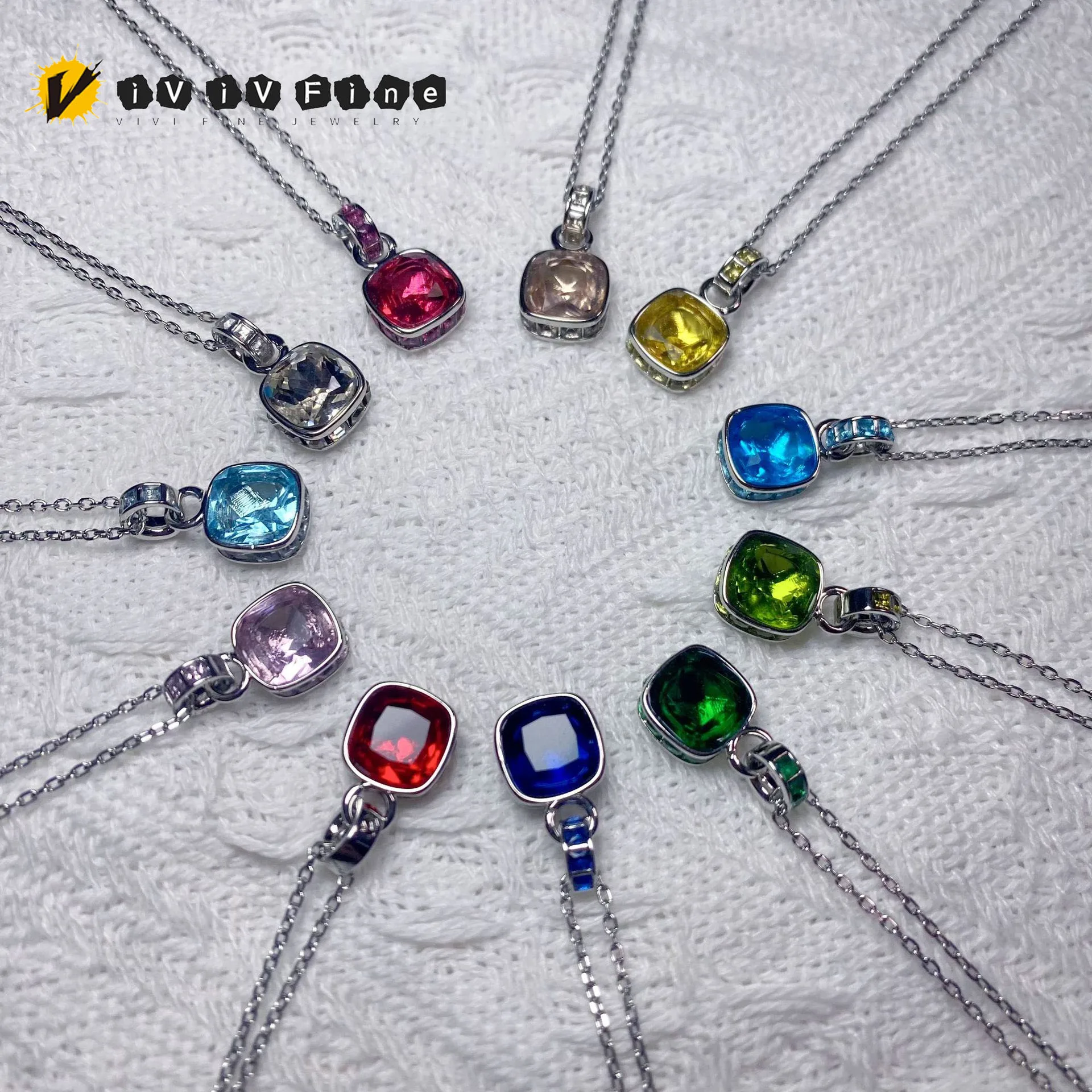 

Birthday Crystal Fine Jewelry Sets 2025 Trend Brand Color Stone for Women December Pendant Necklace Earrings Party Accessories
