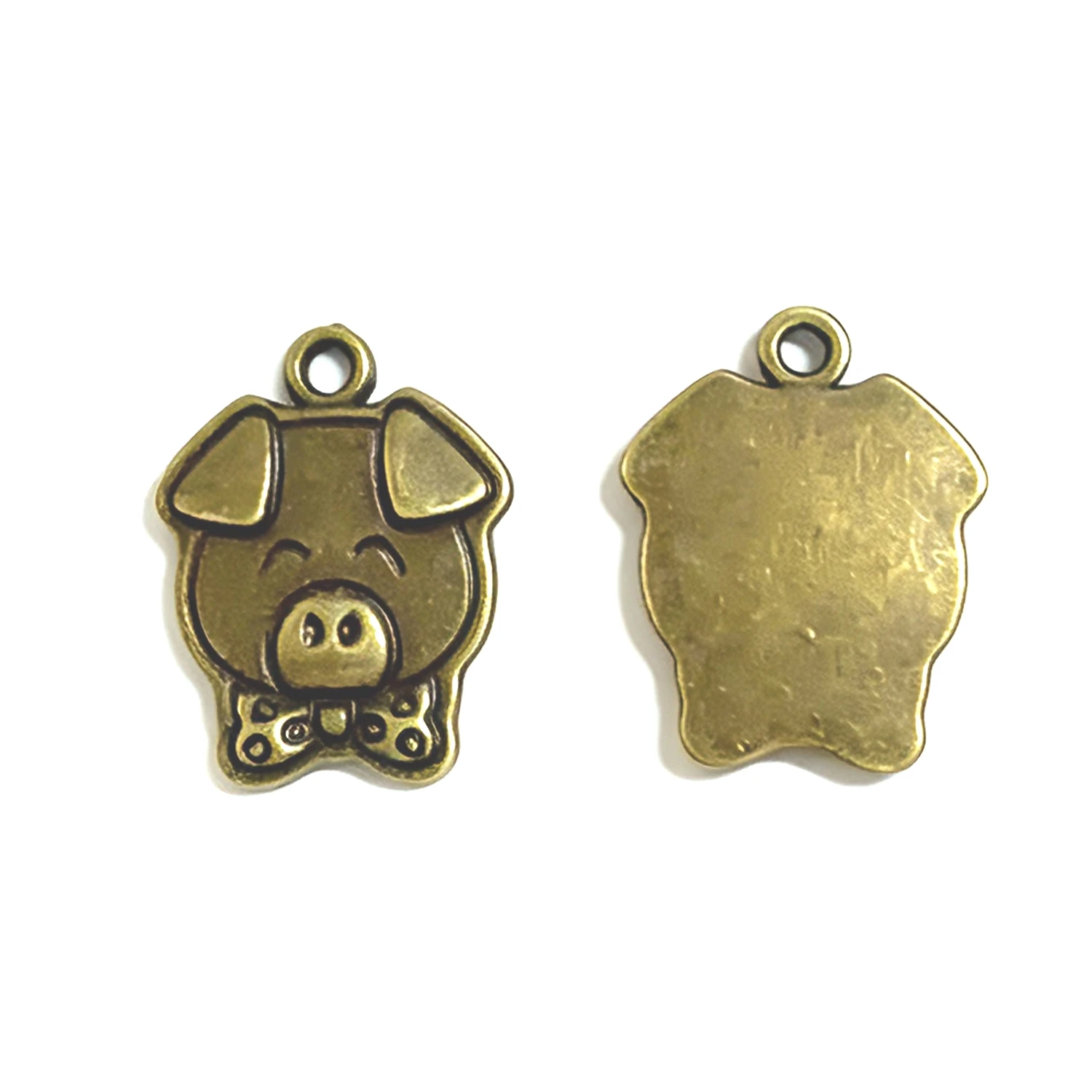 20pc 20x15mm Alloy Pig Pendant Cartoon Bow Tie Pig DIY Bracelet Necklace Jewelry Accessories EF5159
