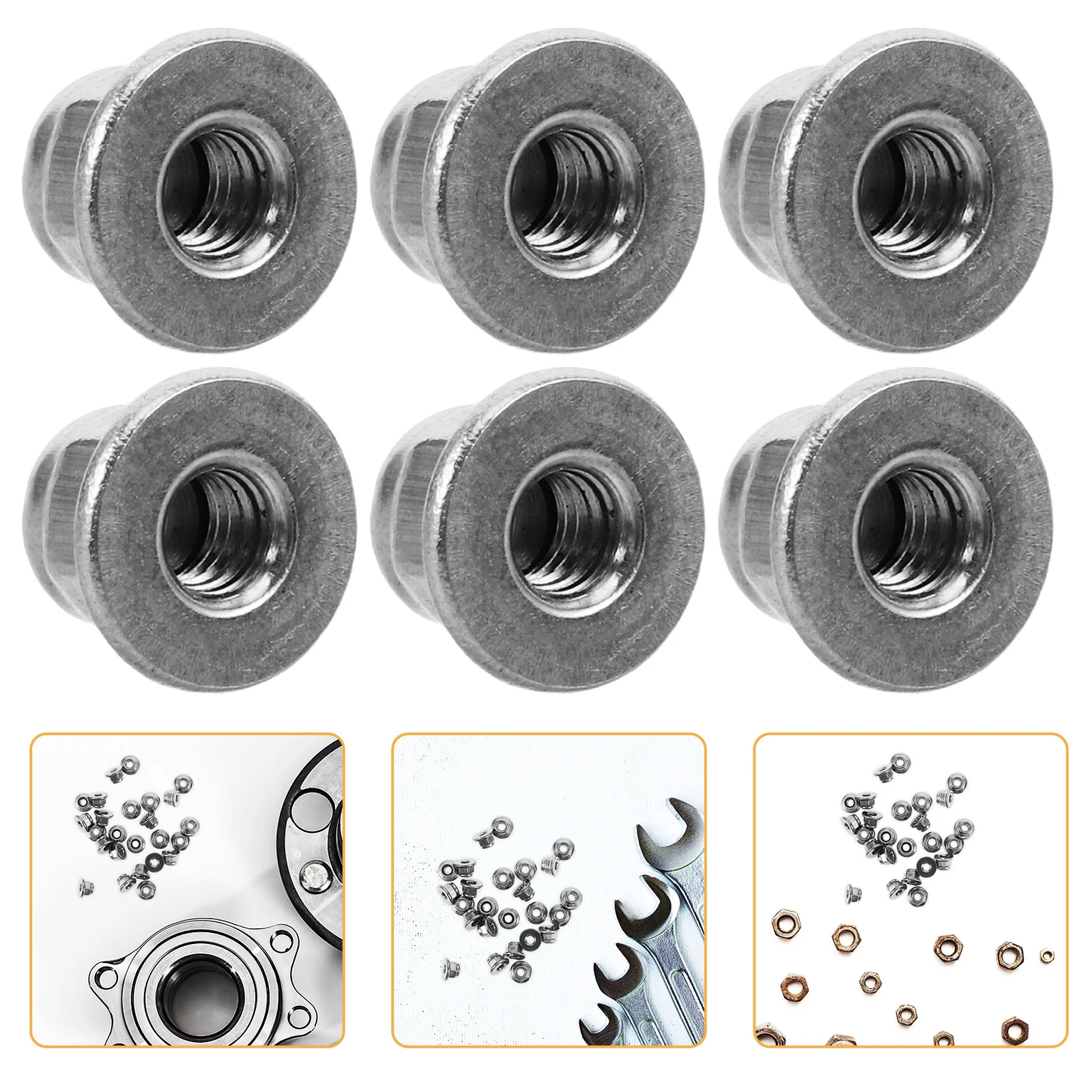 

25Pcs Hexagon Stainless Steel Flange Nuts Nylon Insert Lock Nuts Metric Industrial Mechanical Electrical Equipment M3