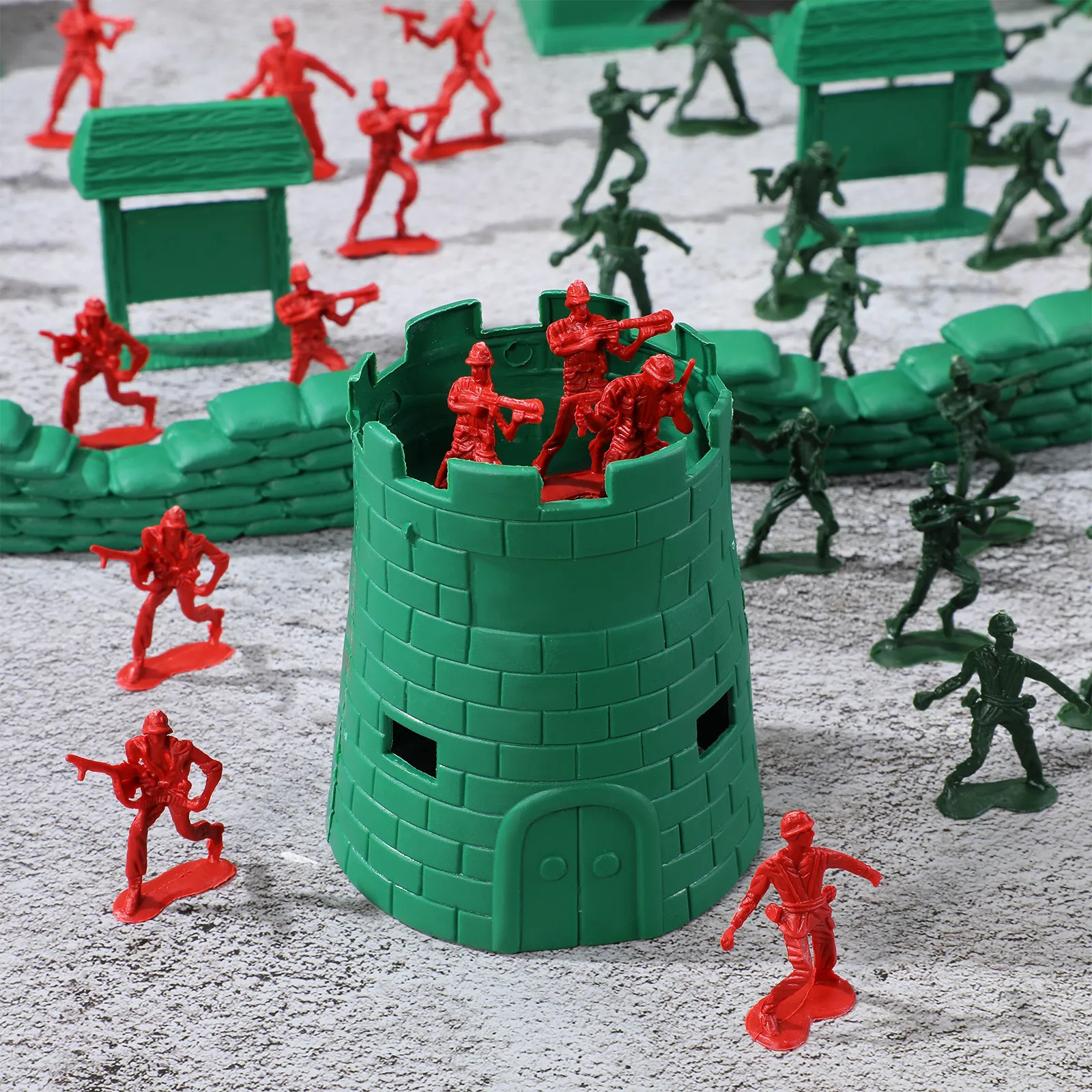 

200Pcs Mini Soldier Military Plastic Sand Table Set Kids Pretend Battle Figures Party Favor Fun Imaginative Play