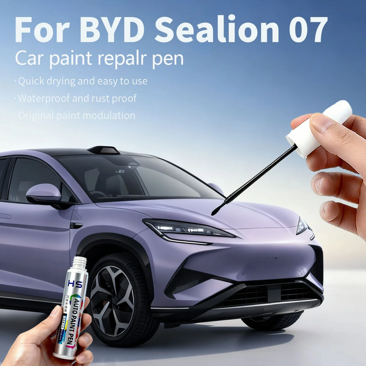 قلم إصلاح طلاء السيارات اللمس حتى مزيل الخدوش لتقوم بها بنفسك اكسسوارات السيارات أسود BBB أبيض WAZ أزرق STD رمادي 082 ل BYD Sealion 07