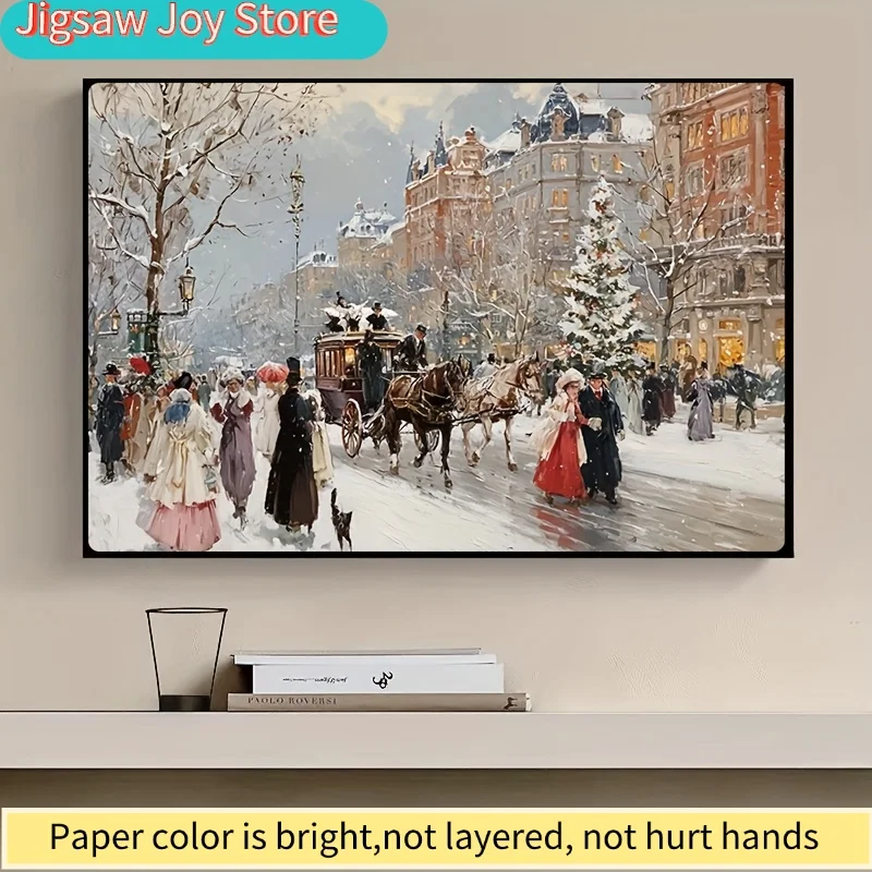 1 Box() Mini Paper Puzzles for Adult: "Christmas Street Pedestrians" or Party Games & Activities Applied for Party Games & Act