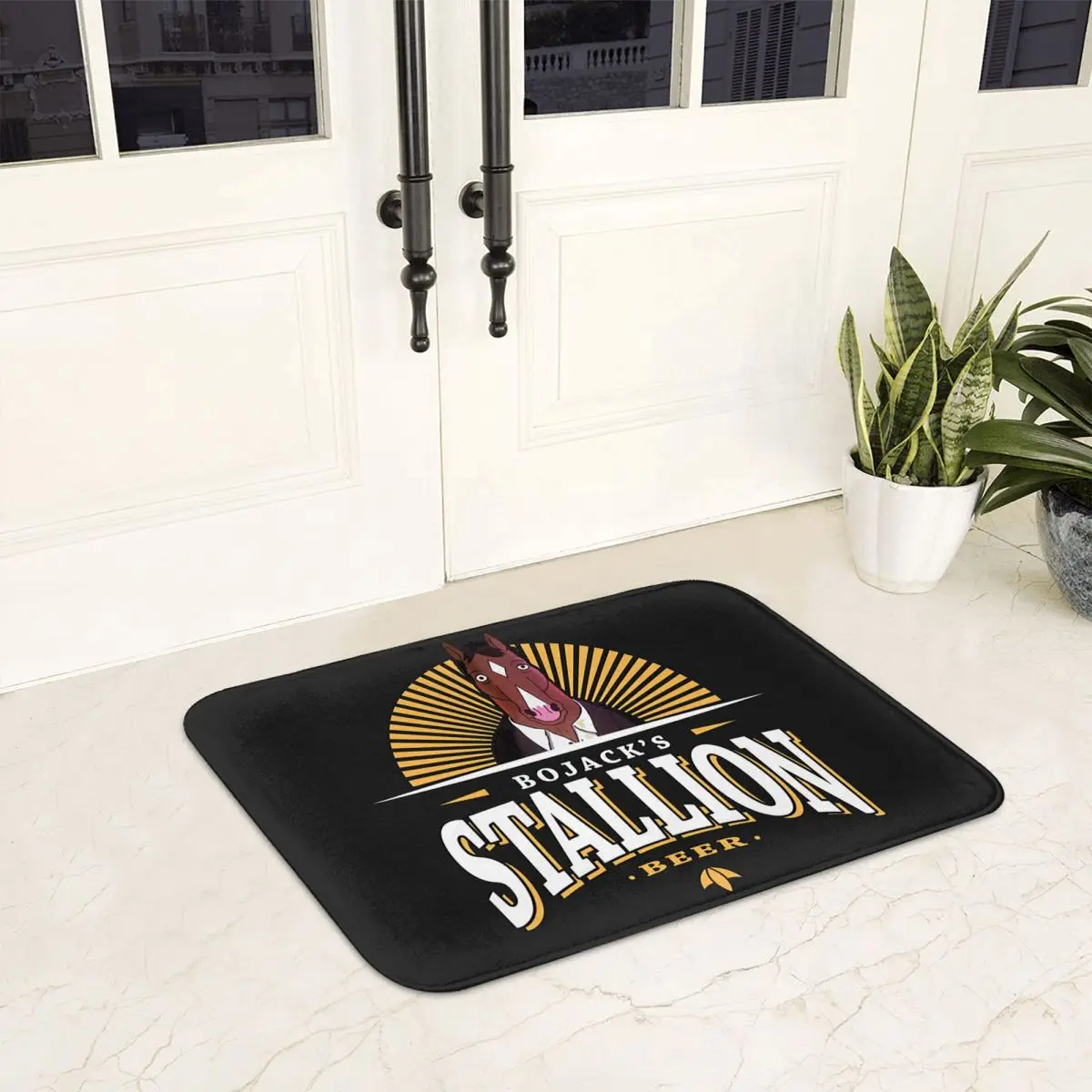 Cartoon Bojack Horseman Stallion Beer Non-slip Doormat Floor Mat Sand Scraping Carpet Rug for Kitchen Entrance Home Footpad Mats