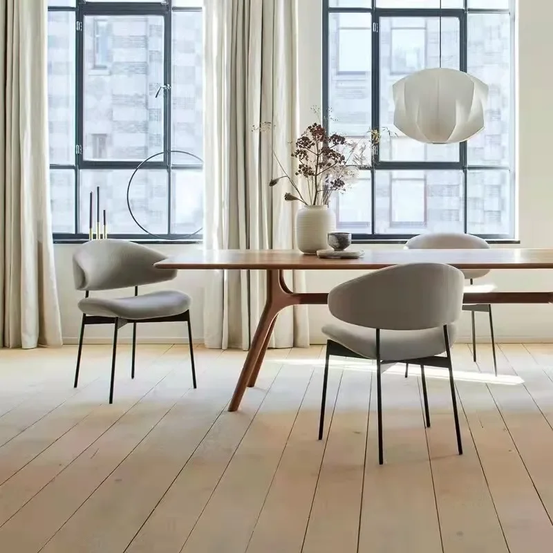 Nordic log table home small rectangular simple solid wood long table desk worktable negotiation