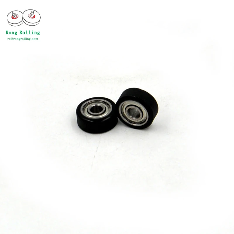 3*10*4 Polyurethane PU rubber-coated bearing 693ZZ bearing bore 3mm,pulleys/rollers/wheels diameter 10mm,thickness 4mm.