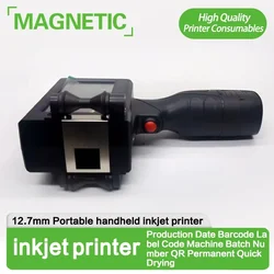 New 12.7mm Portable handheld inkjet printer Production Date Barcode Label Code Machine Batch Number QR Permanent Quick Drying