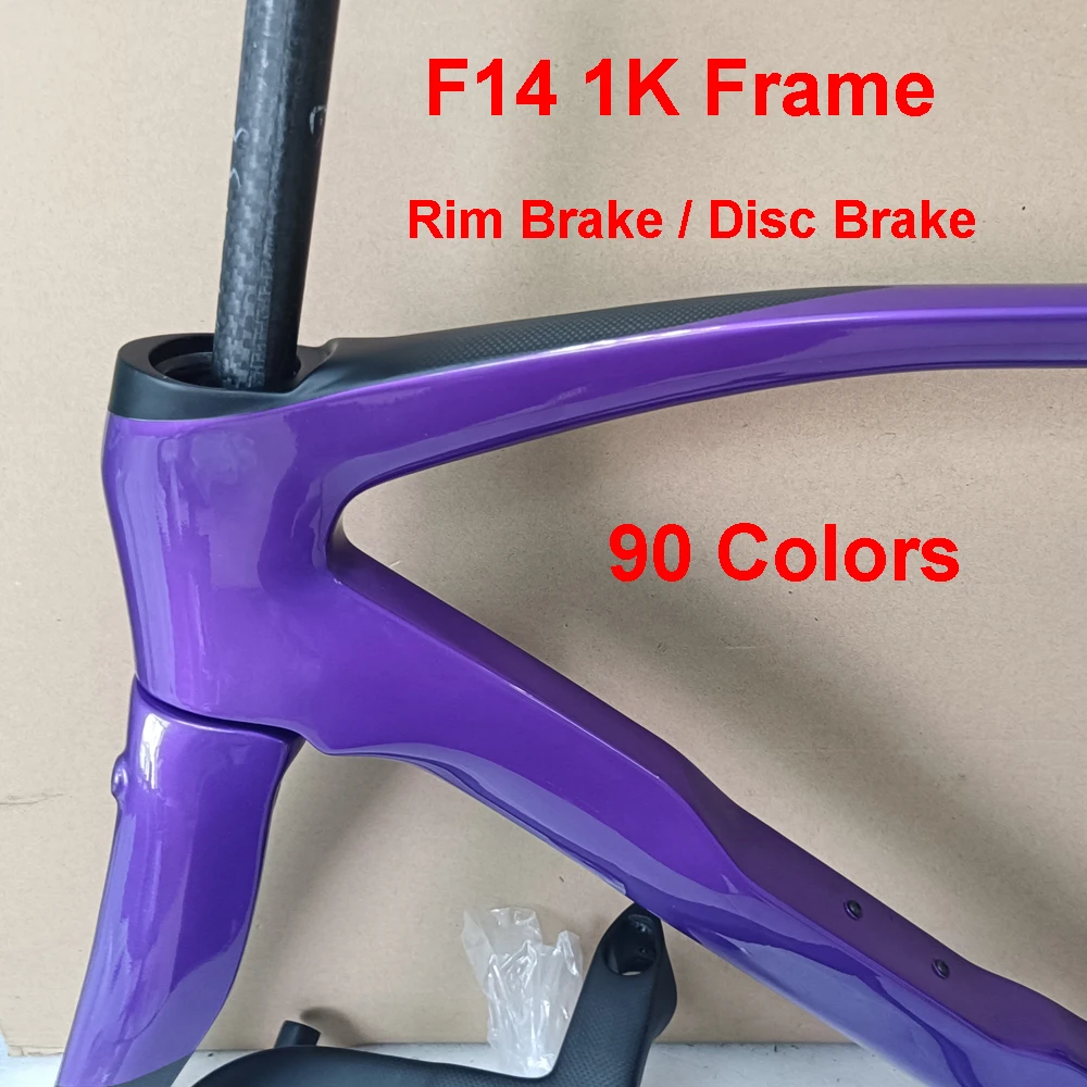 2024 New T1100 F14 Frame 1K Carbon Road Bike Frame Rim Disc Brake Bicycle Frameset With Handlebar Ship By DPD / XDB