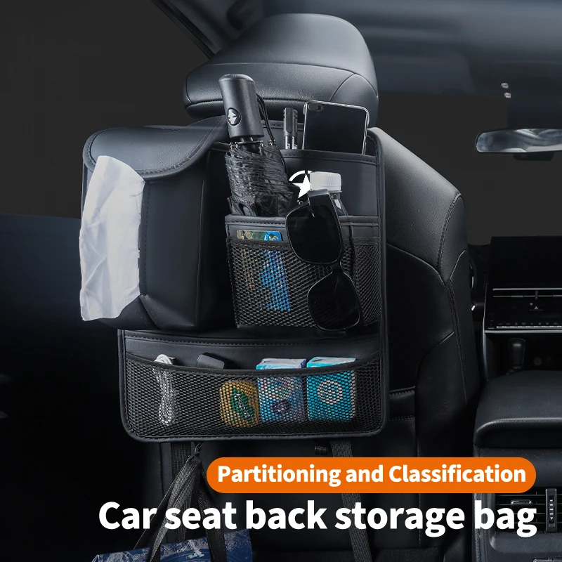 Car accessories interior Leather Car Seat Back Organizer For Jeep Grand Cherokee Compass Patriot Renegade Wrangler Liberty