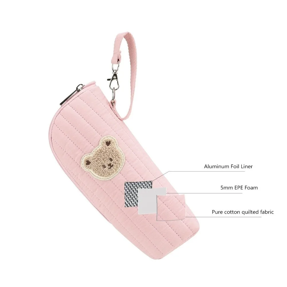 حقيبة زجاجات حرارية بتصميم محمول على شكل دب مع مقبض من رقائق الألومنيوم العازلة لحليب الأم حقيبة تبريد من رقائق الألومنيوم الدب اللطيف #3