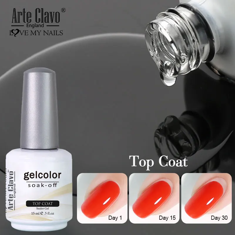 Arte Clavo Top Base Coat Gel Nagellak Functionele Gel Remover Gel Cleanser Voor Nagels Matte Top Coat Nail Art soak Off Gel 15Ml