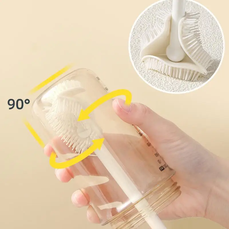 Bottle Cleaner Brush Long Handle Bottle Scrubber Brush Hangable Bottle Cleaner For Cups Glassware Bottle Scrubber For Narrow