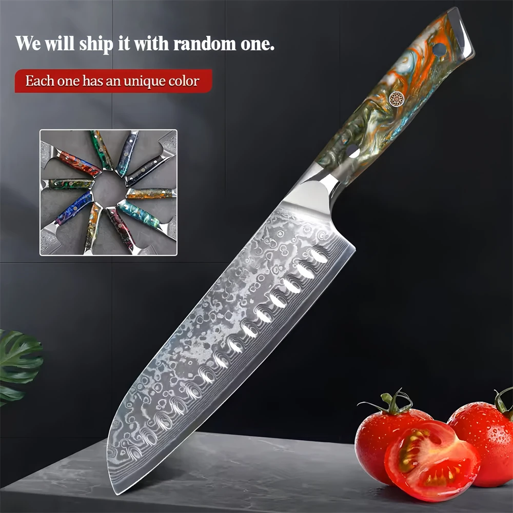 

1PC, High quality Santoku Knife 67 Layer Damascus Steel Cleaver Knife Meat Fish Peeling Slicing Knife Kitchen Tool Cooking Knife