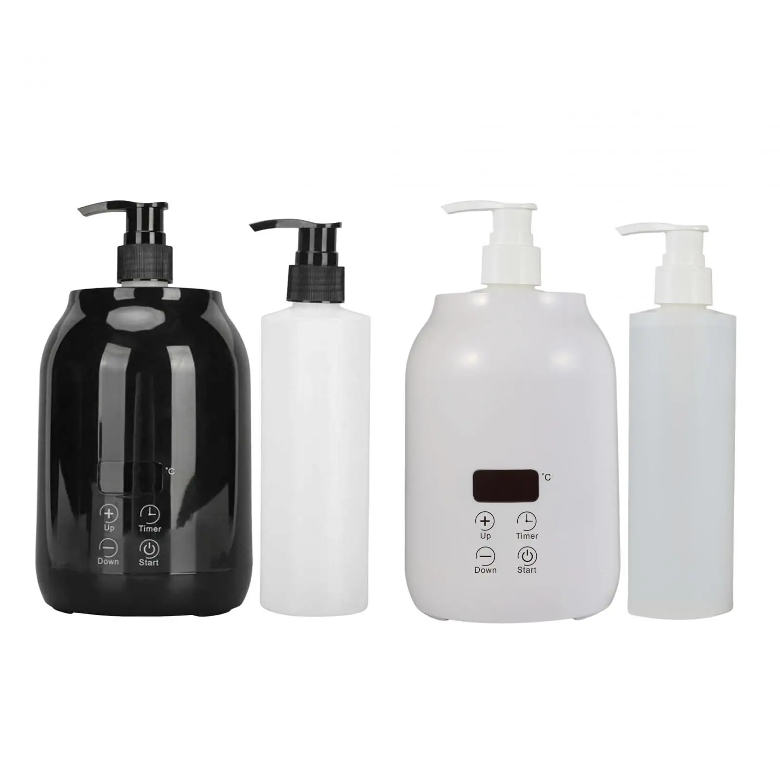 Single Bottle Massage Oil Heater 30-65℃ LED Display Screen with 2Pcs Empty Bottles for Cream Lotion 110-240V