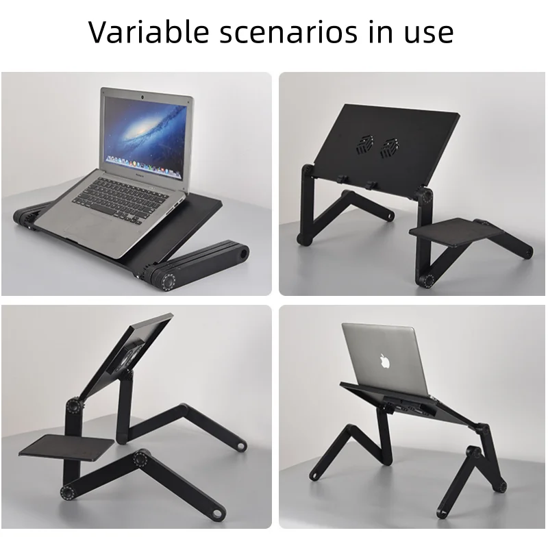 Cooling Fan Laptop desk Portable Adjustable Foldable Computer Desks Notebook Holder tv bed PC Lapdesk Table Stand With Mouse Pad