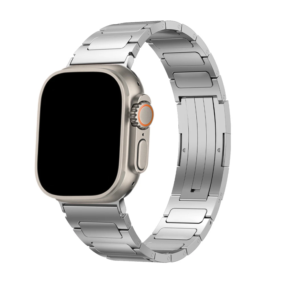 Real Titanium Strap For Apple Watch Ultra 49mm Supper Light 60g Watchband For iWatch 8 7 6 5 4 SE, Titanium Color Wristband