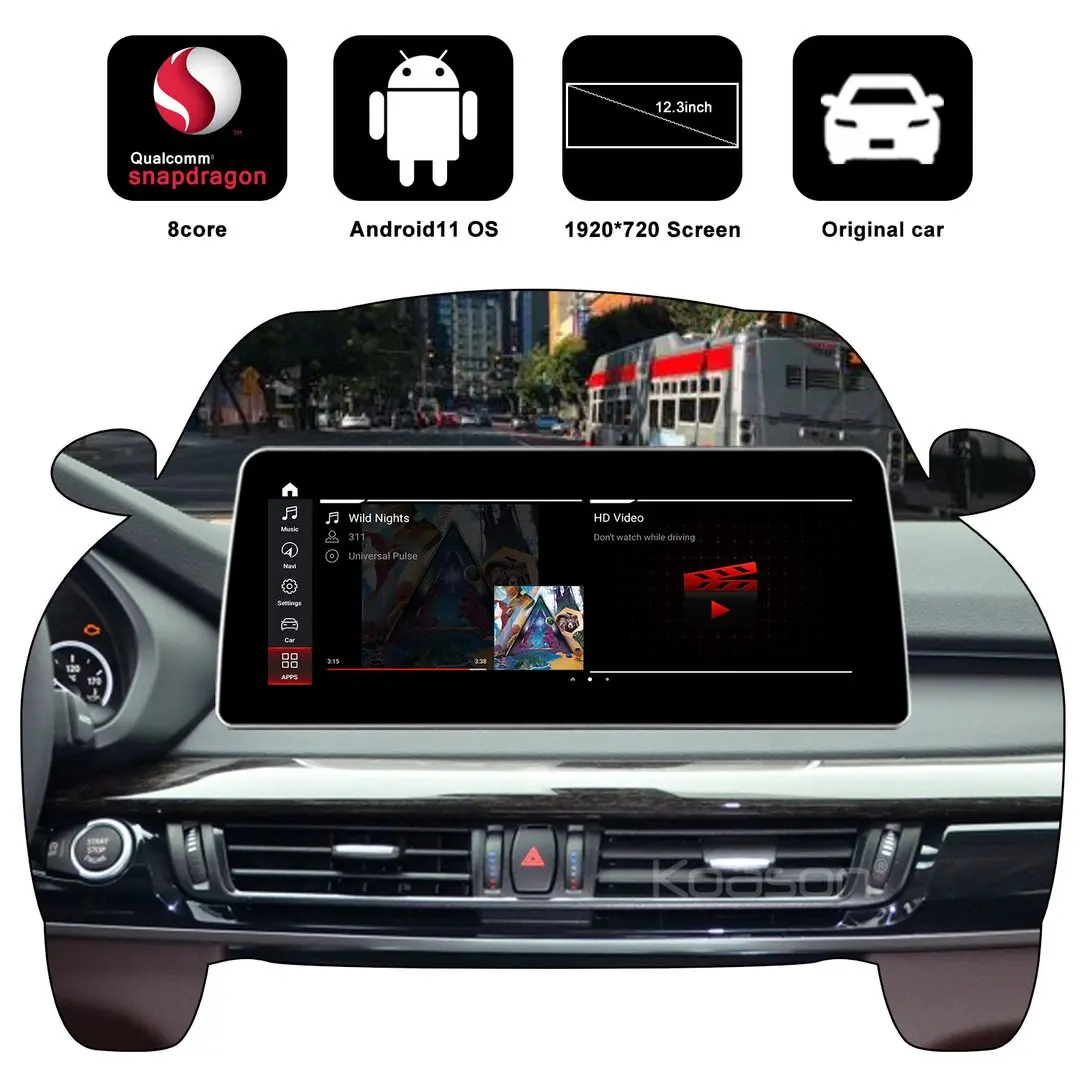 Koason Android13 HD Screen Upgrade Apple CarPlay Android Auto 4G WIFI GPS Navigation Car Multimedia Player For BMW X5 F15 X6 F16