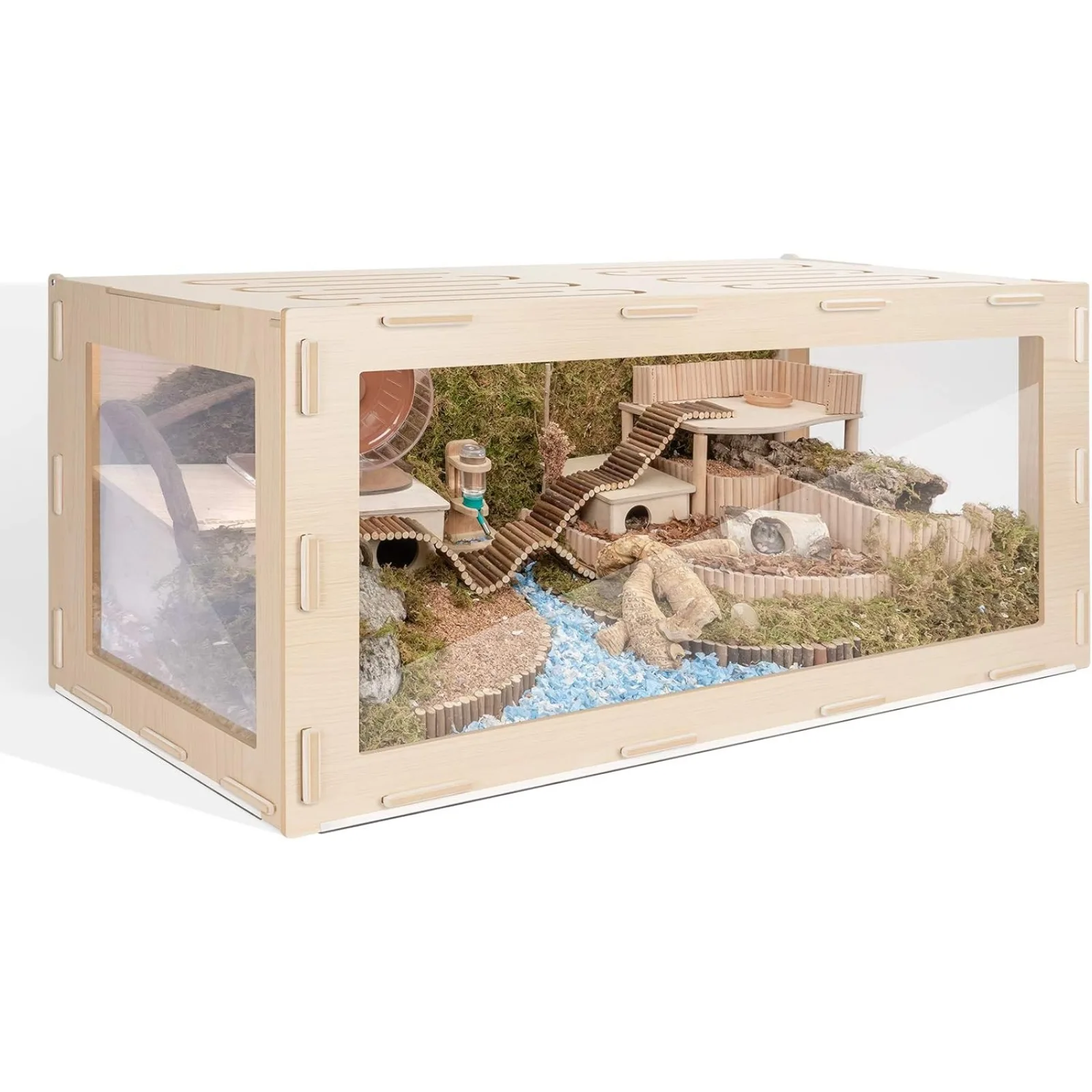 

US Bigger World - MDF Aspen Terrarium for Hamster Gerbils Mice Lemming Degus or Other Small-Sized Pets