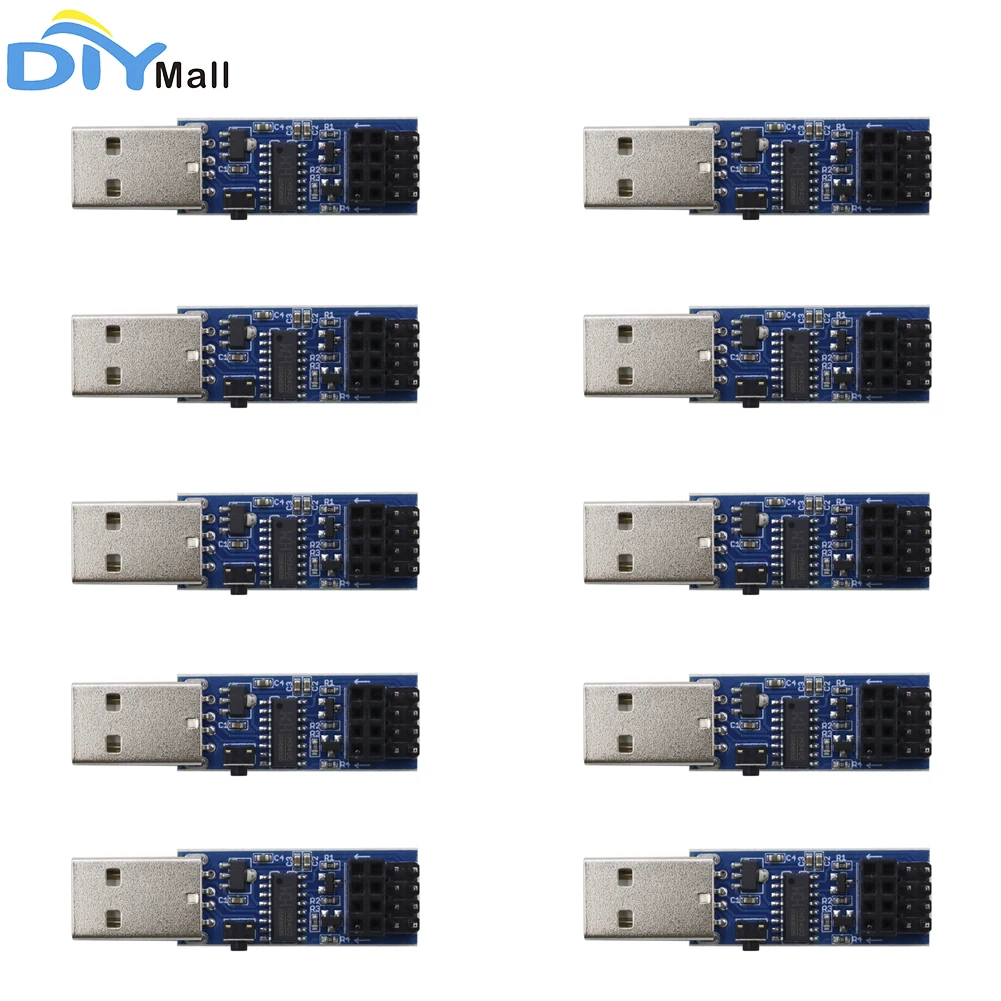 

10PCS USB to ESP8266 1C ESP-01 ESP-01S Prog WiFi Programmer Downloader with RESET Auto-download Circuit