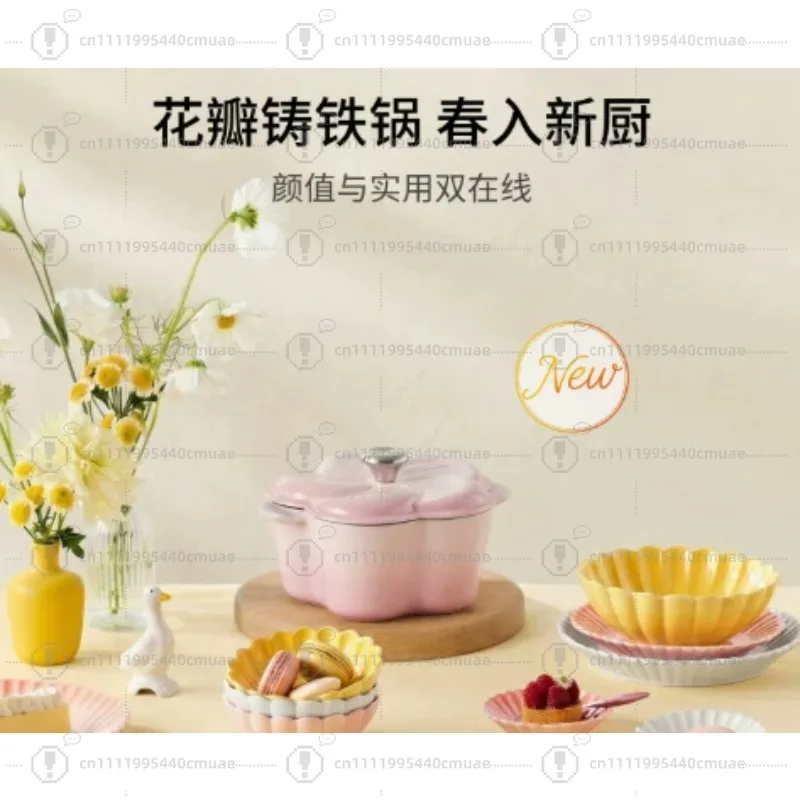 flower-shaped-kitchen-stew-pot-soup-braised-enamel-cast-iron-cooking-pots-multi-functional-integrated-pot-kitchenware-gift