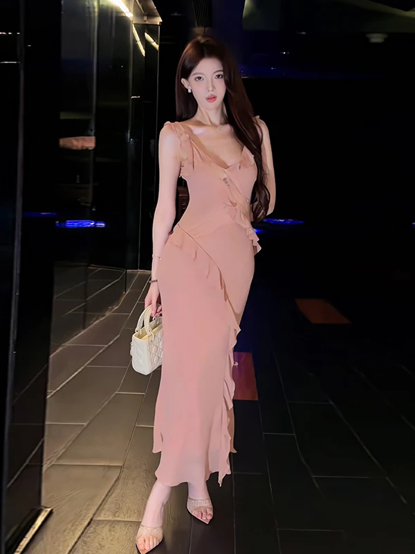 

Новая летняя женская приталенная длинная платье-рубашка с кружевной отделкой, V-образным вырезом и завышенной талией, модель Pure Desire A-li