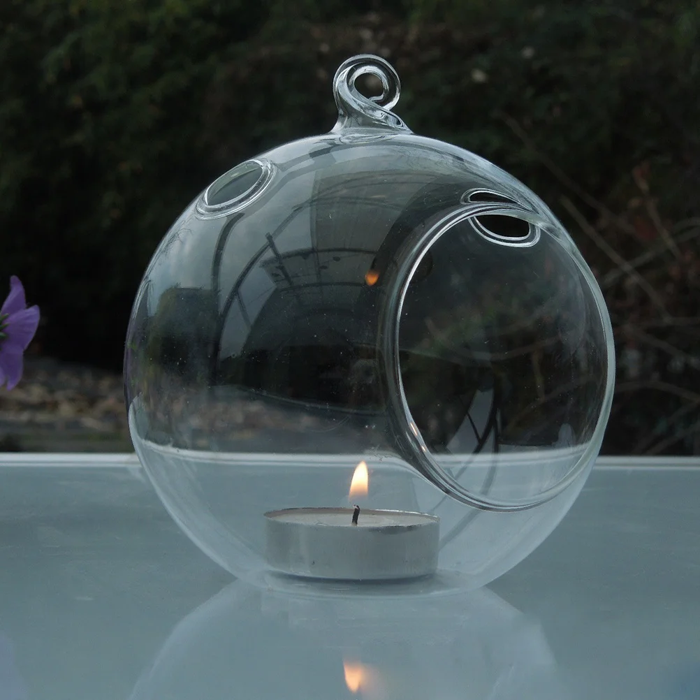

12Pcs Glass Hanging Holders Clear Tealight Stand Tabletop Centerpiece Decoration for Party Wedding