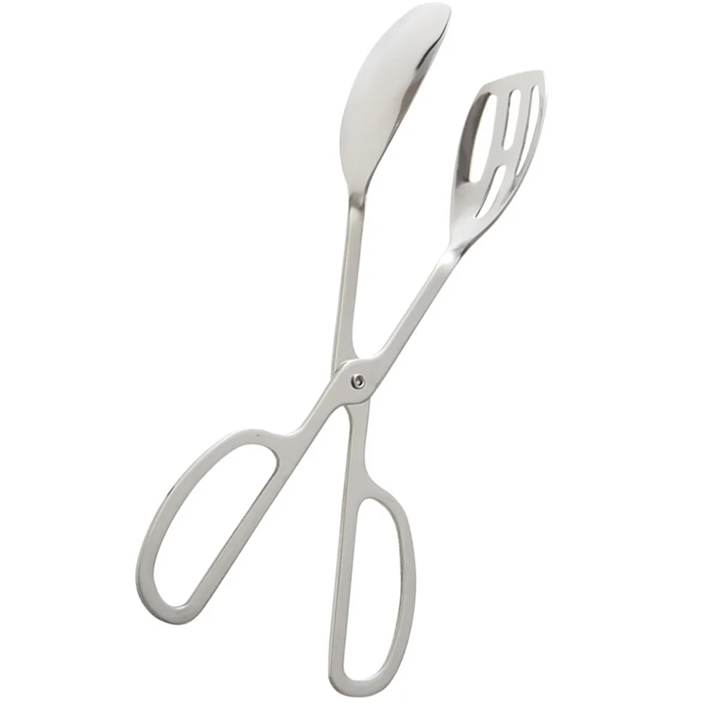

1pc Stainless Steel Barbecue Tongs Scissors Style Steak Grilling Bread Cake Dessert Serving Heavy Duty Food Grade Kitchen Tools