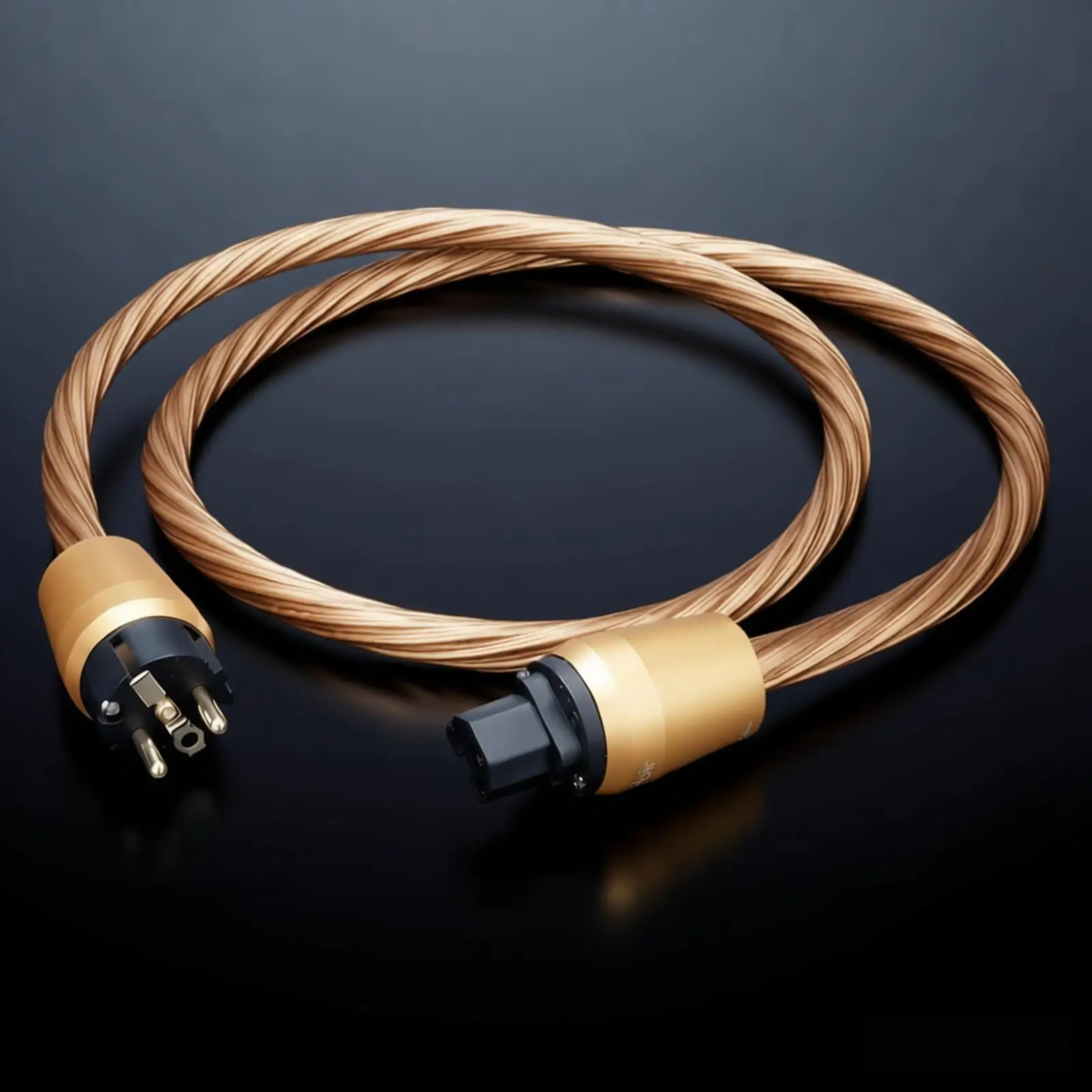 Gold Power Cable Hifi OCC Silver Plated AU/EU/US Schuko Audio Power Cord 12AWG Audiophile Power Wire IEC320 C15 Gold Plated Plug
