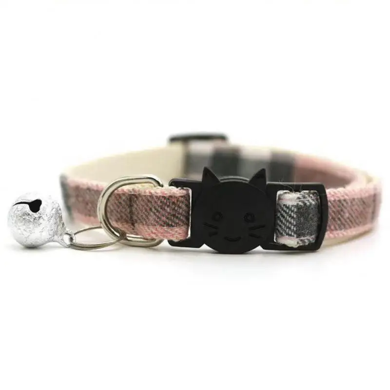 Plaid Pet Collar With Bell Colorful Dog Puppy Cat Accessories Kitten Collar Adjustable Safety Bell Ring Necklace Pet Supplies