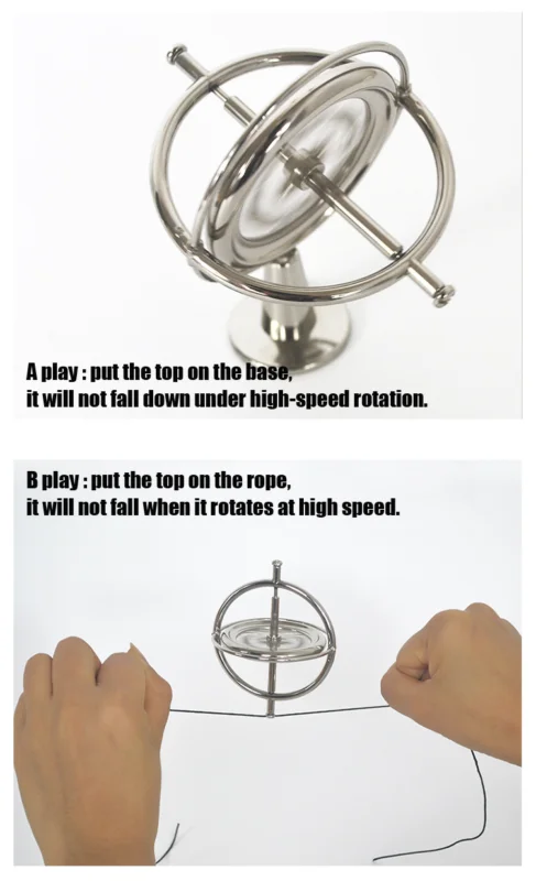 Metal gyroscope anti gravity rotating balance mechanical gyroscope Teaching tool EDC Decompression Toy