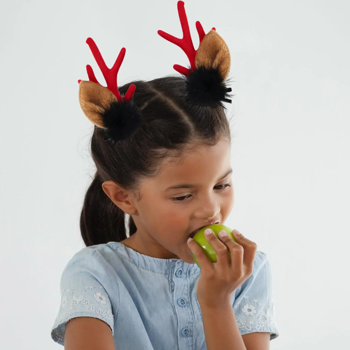 

2 Pairs Elk Antler Hair Clips Cute Ball Kids Hairpin Small Fresh Child Birthday Gift Sweet Style Design Durable Material