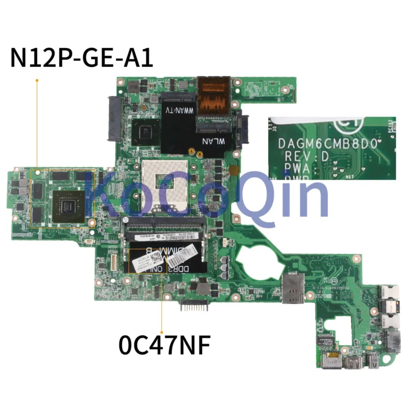 

FOR DELL XPS L502X HM67 GT525M GT540M Laptop Motherboard 0C47NF DAGM6CMB8D0