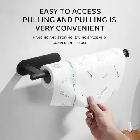 Multi-purpose Paper Roll Storage Rack Multifunctional Tissue Holder Organizer Can Hold Toilet Paper & Cling Film For Bathroom Ki