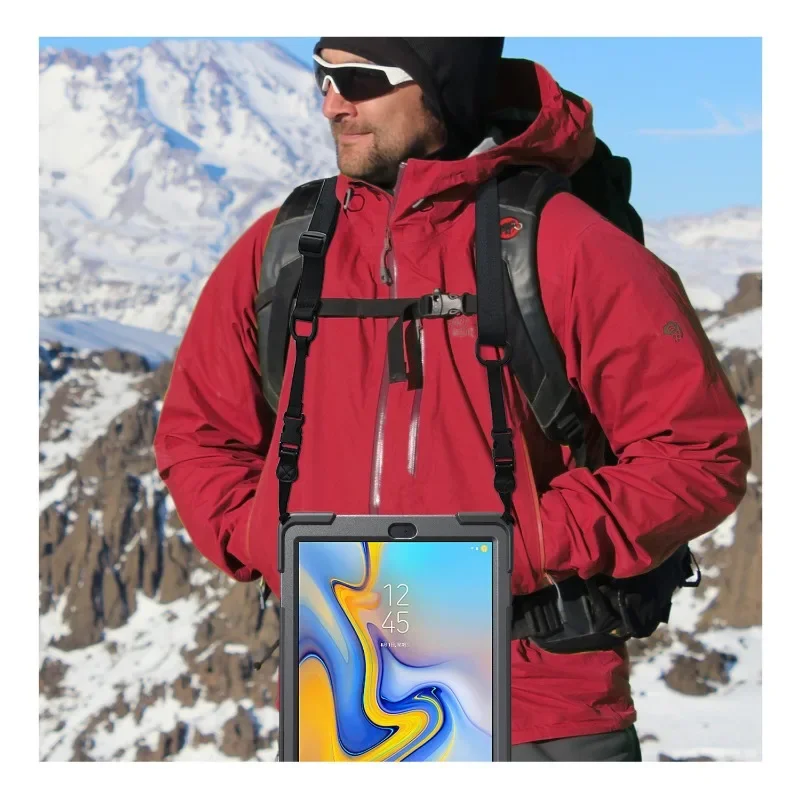 حافظة شديدة التحمل مضادة للصدمات لهاتف سامسونج جالاكسي تاب A 8.0 9.7 10.1 A7 10.4 Lite 8.7 A8 10.5 A9 + plus 11 غطاء مقبض بمسند + حزام #4