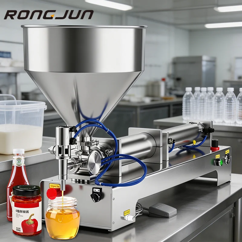 30-300ml Honey Peanut Butter Bean Paste Scrub Jam Thick Soda Liquid Oil Juice Beer Semi-Automatic Piston Horizontal Machine