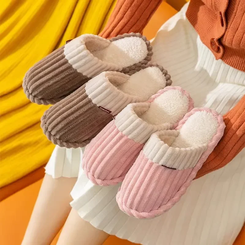 

Indoor Anti Slip Home Winter Warm Couple Plush Men 2025 New Cotton Slippers for Women Winter Home