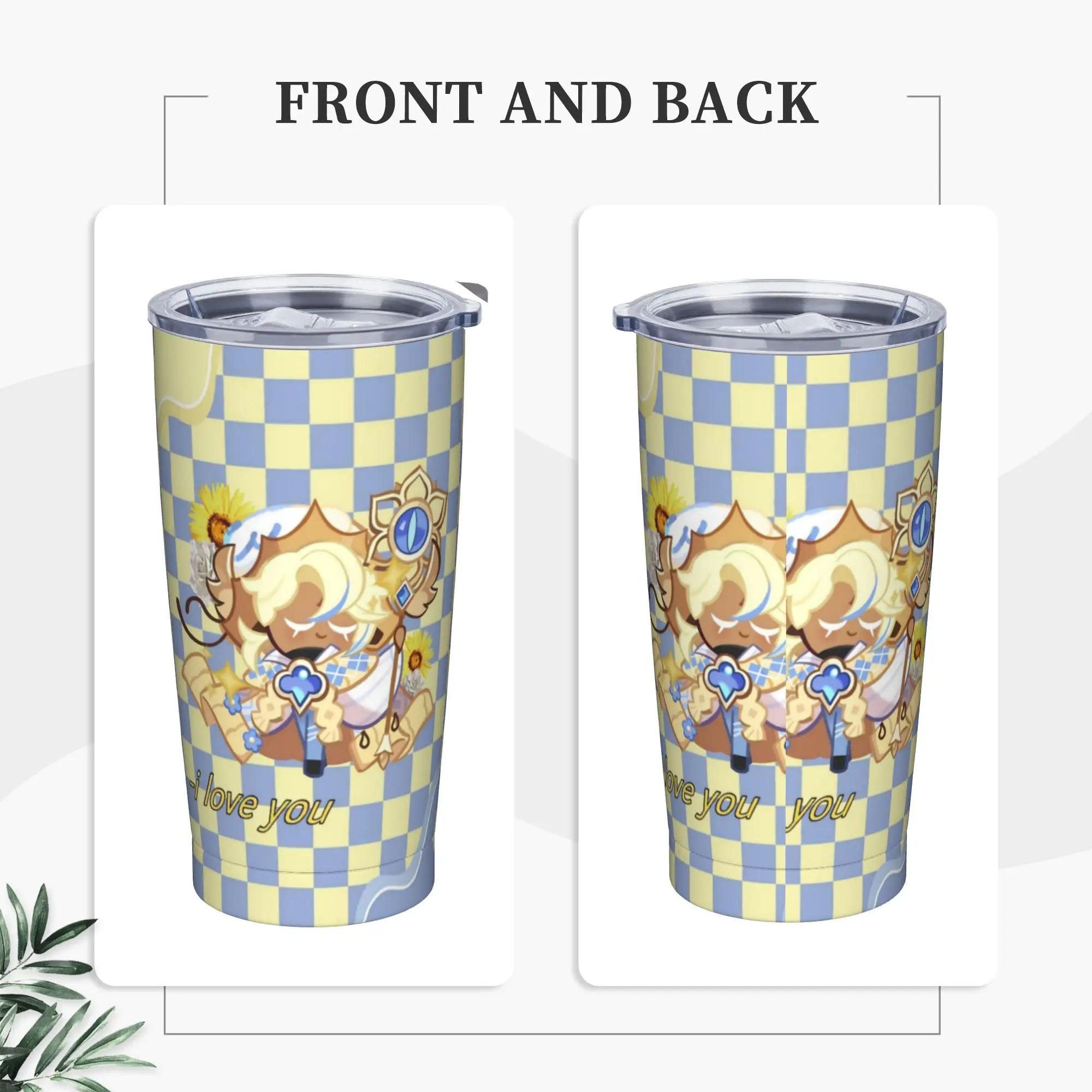 Pure Vanilla Tumbler Vacuum Insulated Cookies Run Kingdom Coffee Cups Vacuum Flask Travel Outdoor Mugs Water Bottle, 20oz