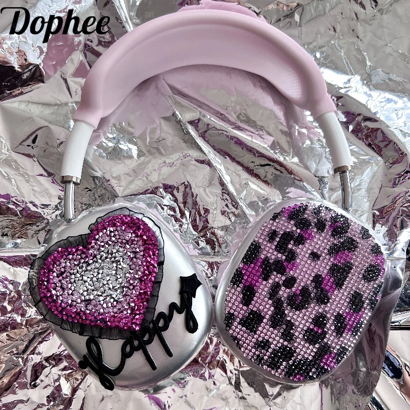 

Dophee AirpodsMax Y2K Subculture Блестящая дрель Apple Чехол для наушников Spicy Girl Силиконовый прозрачный мягкий чехол для наушников