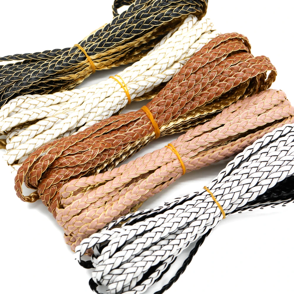 5m Twisted Braided Faux Leather Chain Multi-Color Personalized Pairing DIY Bracelet Hair Clip Jewelry Making Accessories view 2