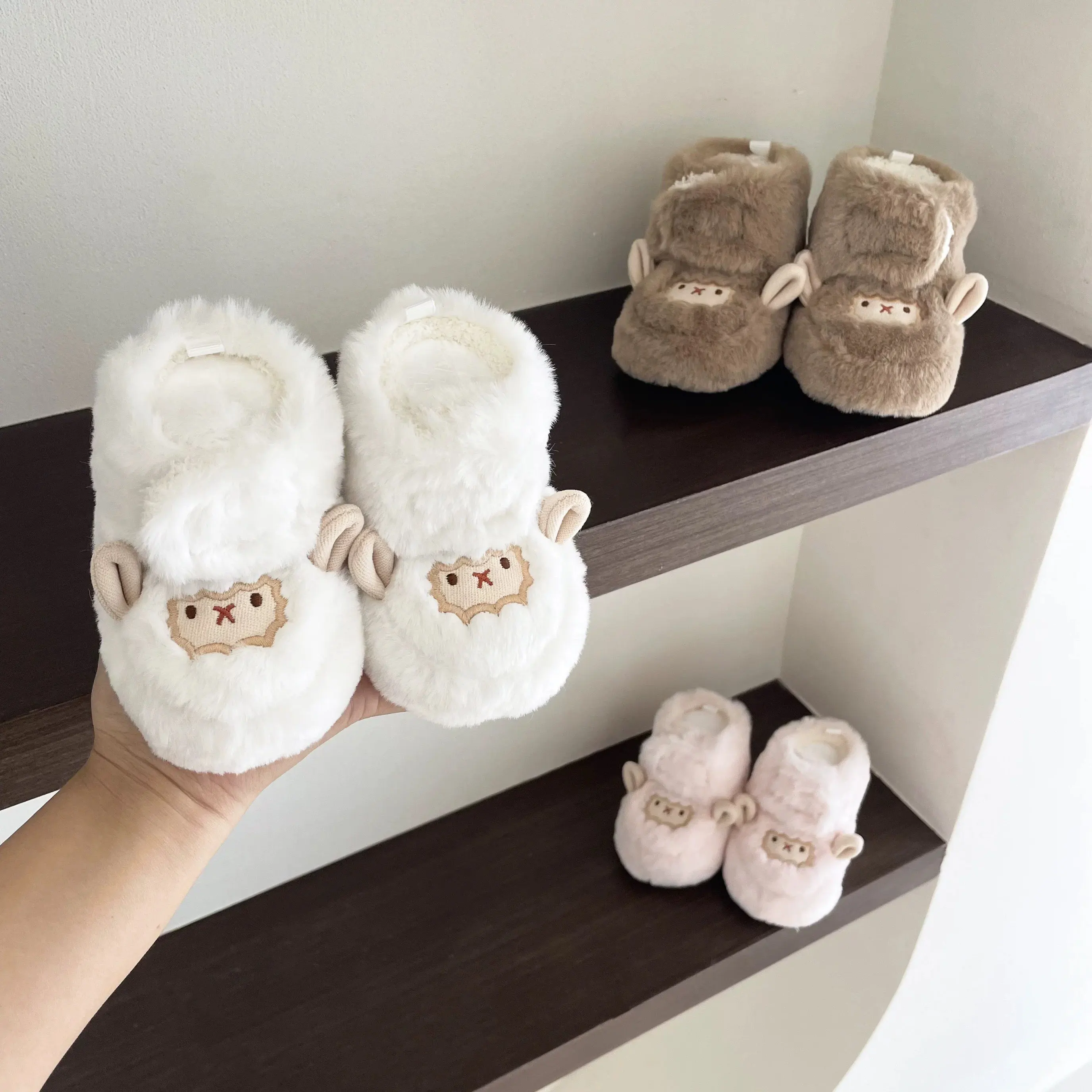 

Cute Little Sheep Anti Slip Winter 0-1 Year Old Autumn Winter Baby Cotton Shoes Walking Shoes For Boys and Girls Baby Shoes Soft