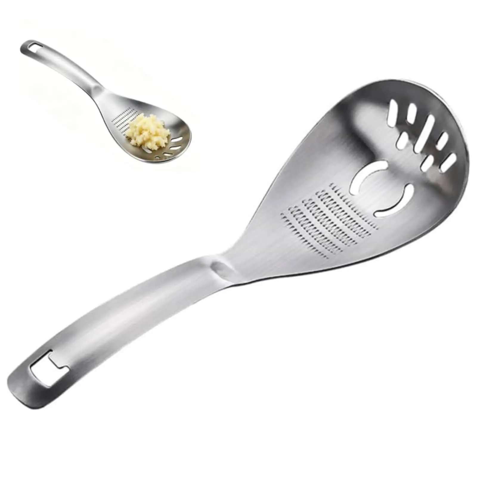 Ginger Garlic Mashing Spoon Stainless Steel Garlic Masher Spoon Kitchenware Long-Lasting Food Prep Utensil Multiuse
