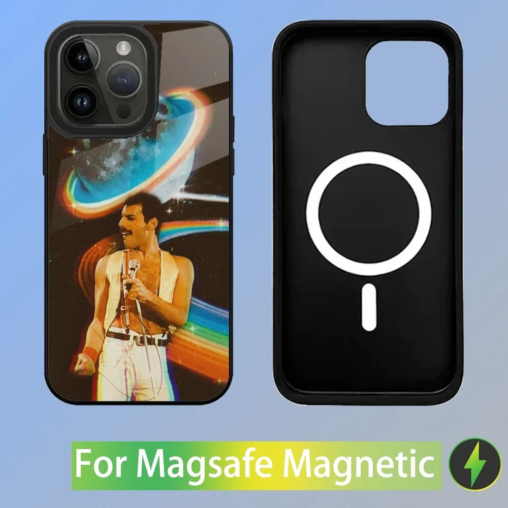 F-Freddie-Mercury Q-Queen Phone Case For iPhone 15,14,13,12,11,Plus,Pro,Max Mini Magsafe Magnetic Wireless Charging