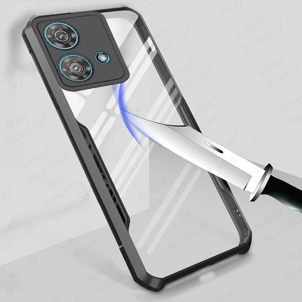 Moto Rola Edge40Neo Case Clear Acrylic TPU Frame Cover For Motorola Edge 40 Neo Edge40 40Neo 5G Camera Shockproof Fundas Coque