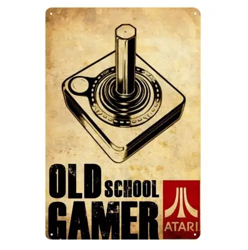 Old School Gamer Retro Video Game Metal Poster - 20x30cm (8x12 inch) good sign