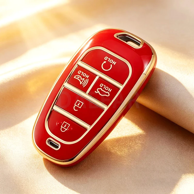 5 Buttons Car Key Case for Hyundai Key Fob Cover for 2024 2023 2022 2021 Sonata Santa Fe Tucson Nexo Palisade Keychain