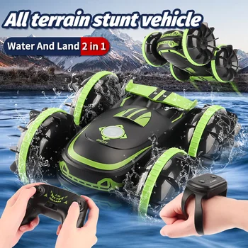 New high-tech remote control car 2.4G amphibious stunt RC car double-sided tumbling driving children's outdoor toys for boy