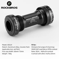 ROCKBROS Press-in Bicycle Bottom Bracket Thread Lock Ceramic Bottom Bracket For Shimano BB86/90 Washer Five-way Bike Parts