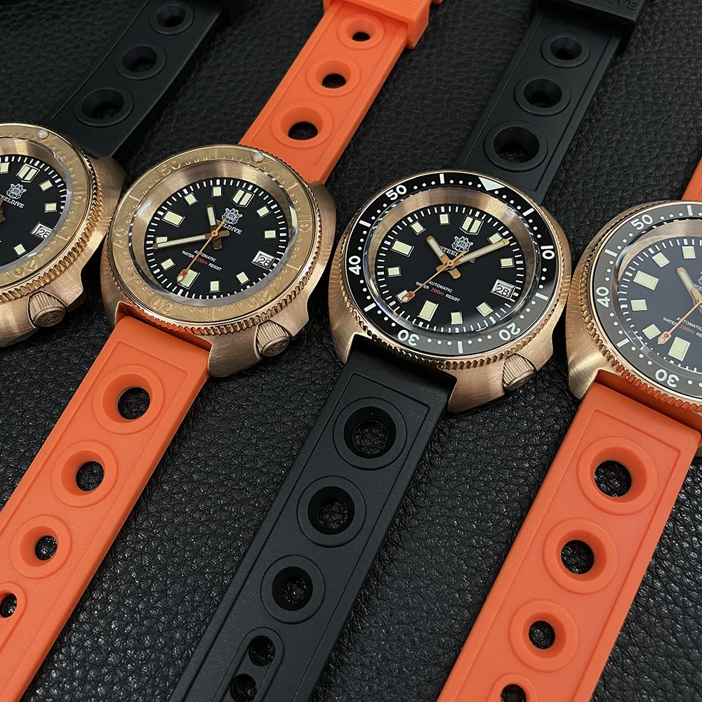 STEELDIVE SD1970S V2 Luxury Bronze Dive Watch Sapphire Mirror Swiss Luminous NH35 Movement 200M Waterproof Mechanical Abalone