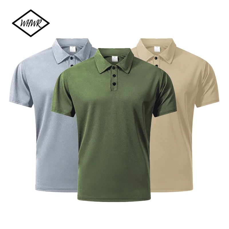 

New Men's Short Sleeve Polo Shirts Summer Trendy Breathable Loose Solid Color Slim Fit Casual T-shirt Basic Top Men Golf Shirts